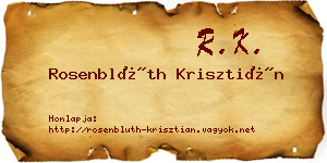 Rosenblüth Krisztián névjegykártya